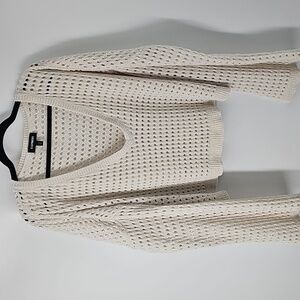 Express Cream V-Neck Sweater